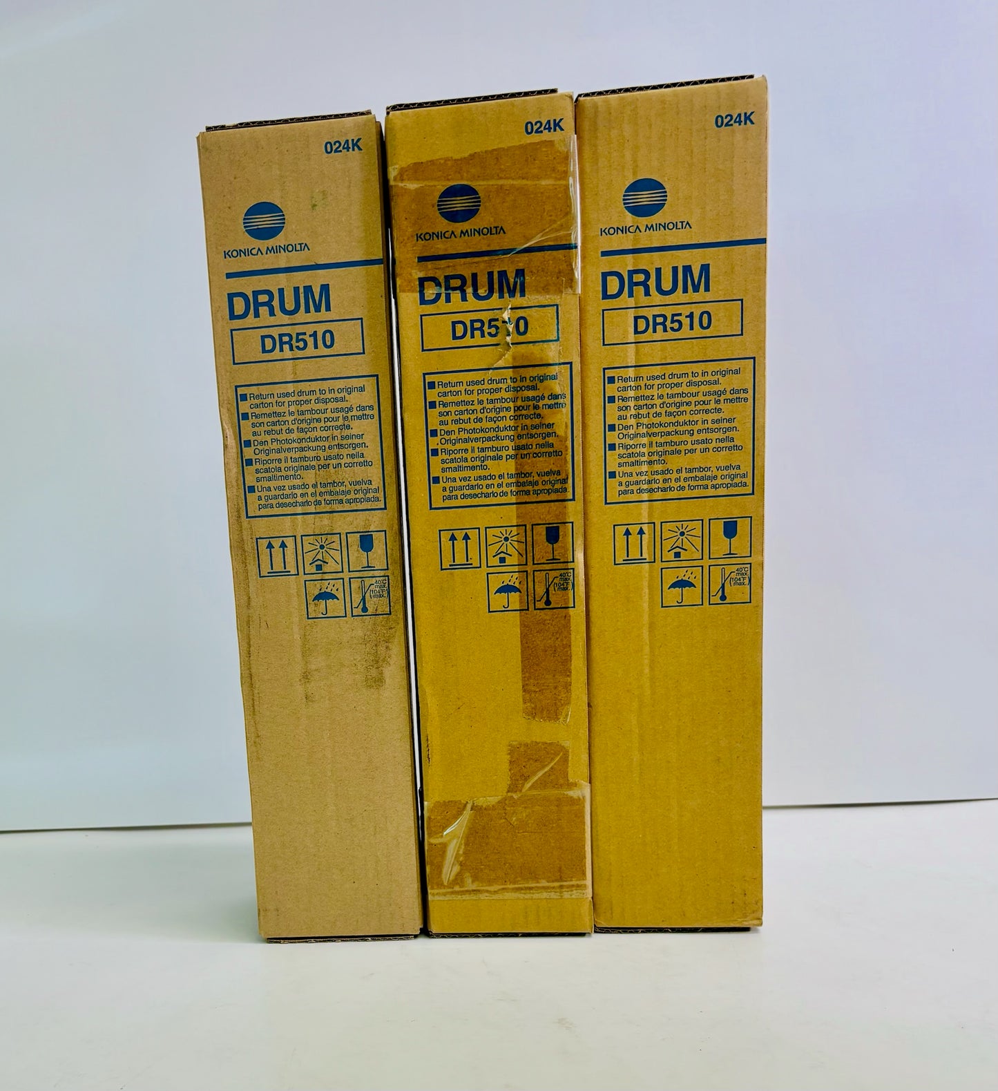 3 Genuine Konica Bizhub 360/361/420/421/500/501 Drums DR510 DR-510, 024K