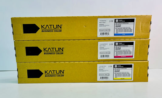 3 Compatible Katun Sharp MX-3050N,MX-3050V Cyan, Mag & Yellow Toners MX-61NT CMY