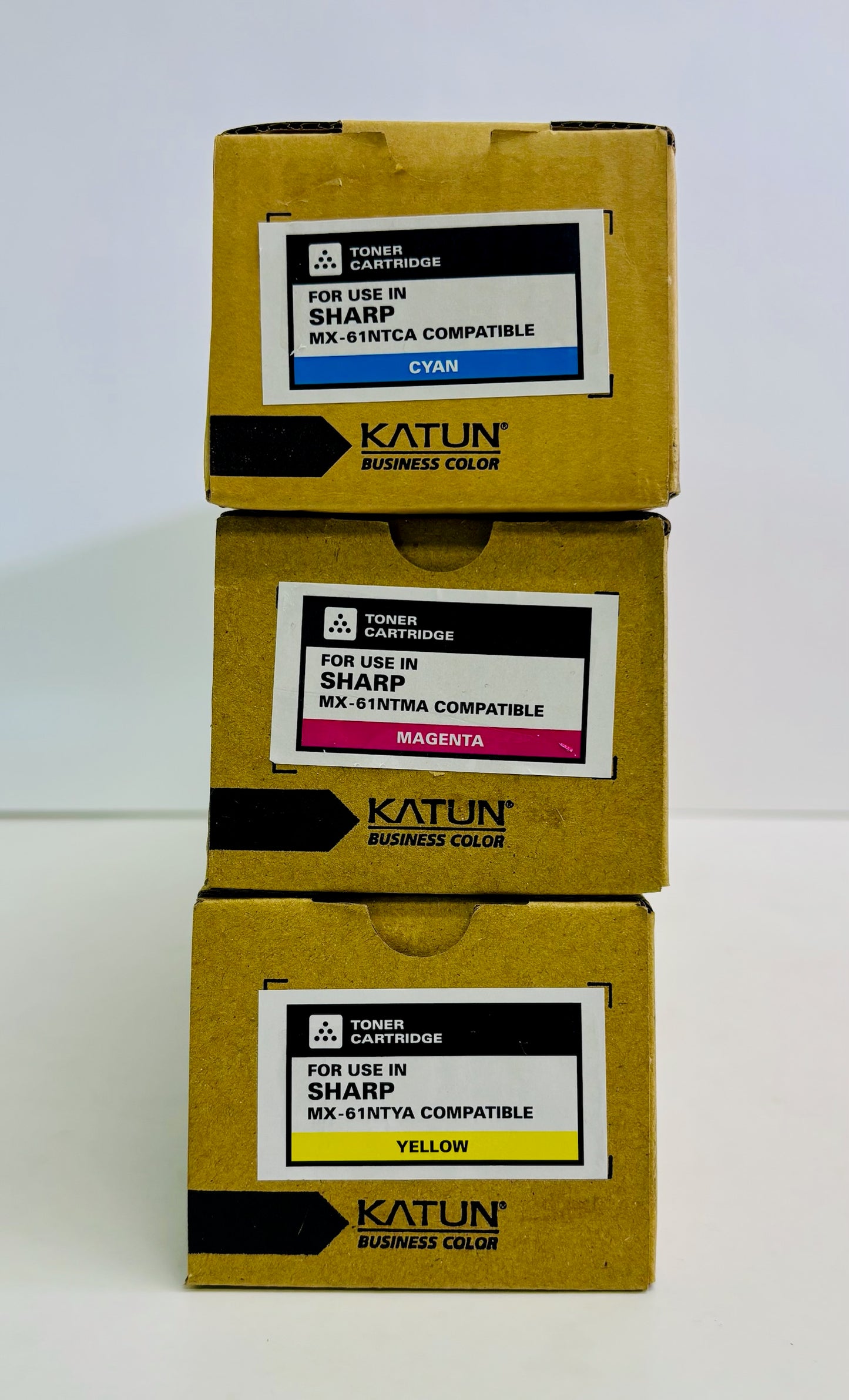 3 Compatible Katun Sharp MX-3050N,MX-3050V Cyan, Mag & Yellow Toners MX-61NT CMY