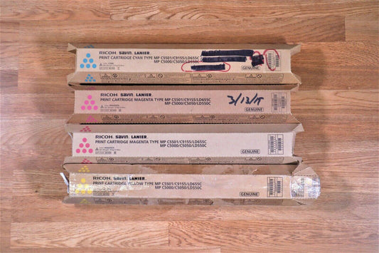 4 Ricoh Savin Lanier CMMY Toner MP C5501-C9155-LD655C EDP: 841455 841454 841453 - copier-clearance-center