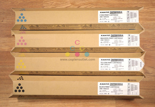 Genuine Xante Impressia CMYK Toner 200-100320-323 -EDP: 840812,13,14,15 - copier-clearance-center