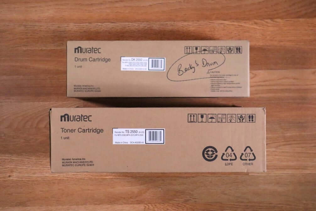 Lot of 2 Muratec Drum DK 2550/Toner TS 2550 For MFX-2550, 2570, 2590 Same Day!!! - copier-clearance-center
