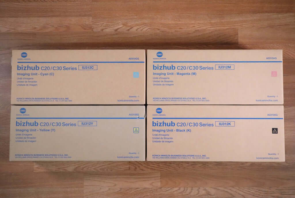Genuine Konica Minolta IU312 CMYK Set bizhub C20/C30 Series Same Day Shipping!!! - copier-clearance-center