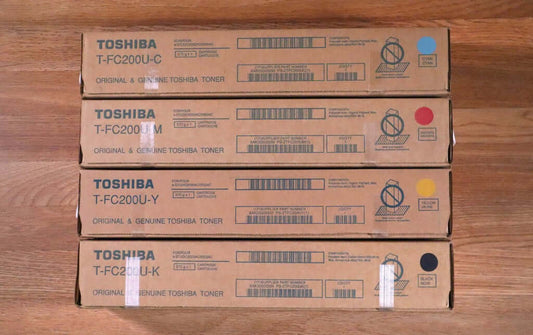 Genuine Toshiba T-FC200U CMYK Toner Cart. e-STUDIO 2000AC/2500AC Same Day Ship!! - copier-clearance-center