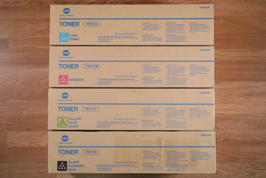 Konica Minolta TN711 CMYK Toner bizhub C654,C654e,C754,C754e Same Day Shipping!! - copier-clearance-center