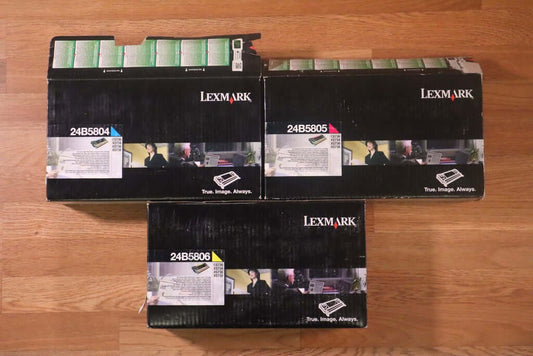 Open Lexmark 24B5804,05,06 CMY High Yield Toner CS736,XS734,XS736,XS738 Same Day - copier-clearance-center