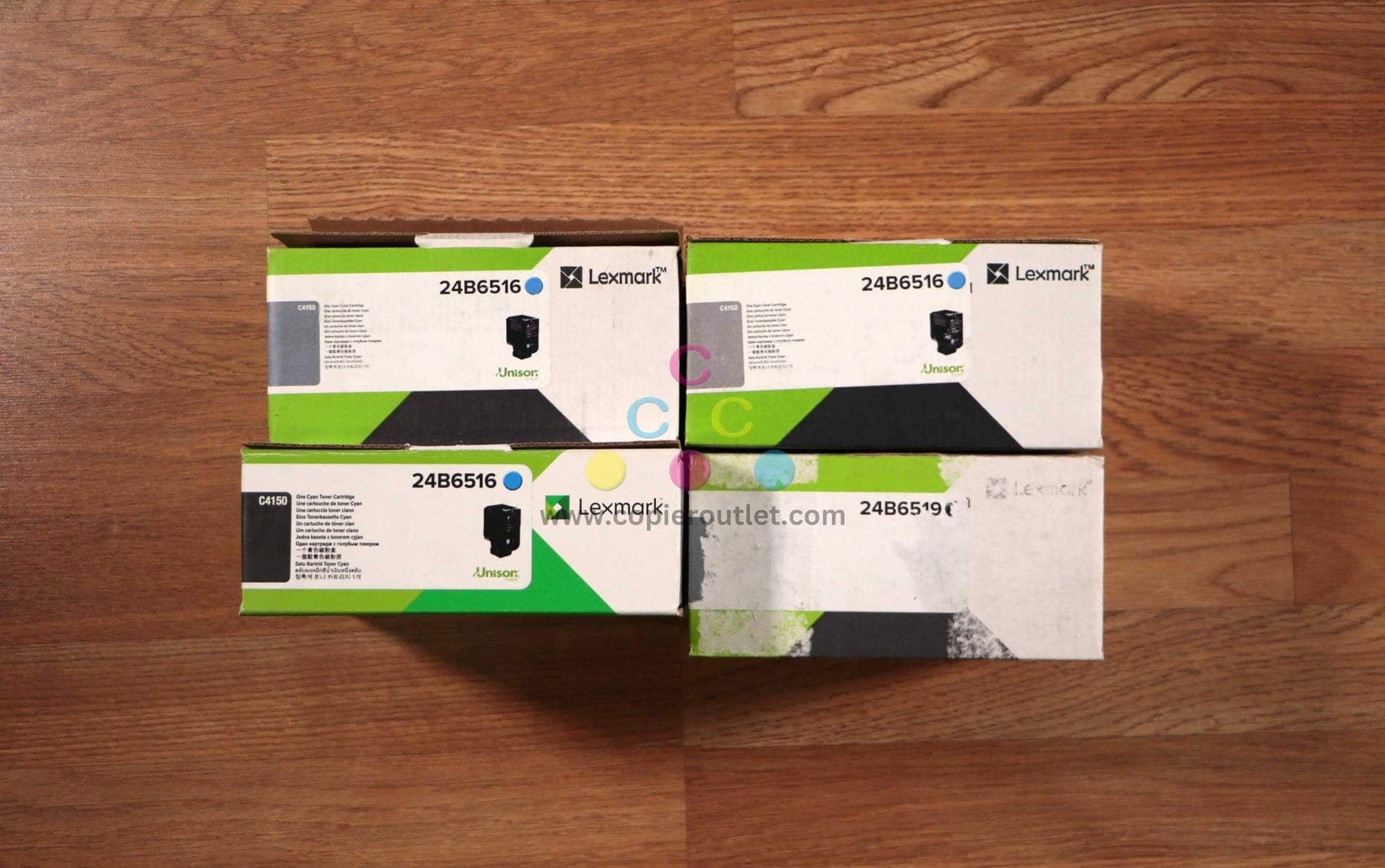 Used Lot of 4 Lexmark 24B6516,19 CCCK Toner Cartridges C4150 Same Day Shipping!! - copier-clearance-center