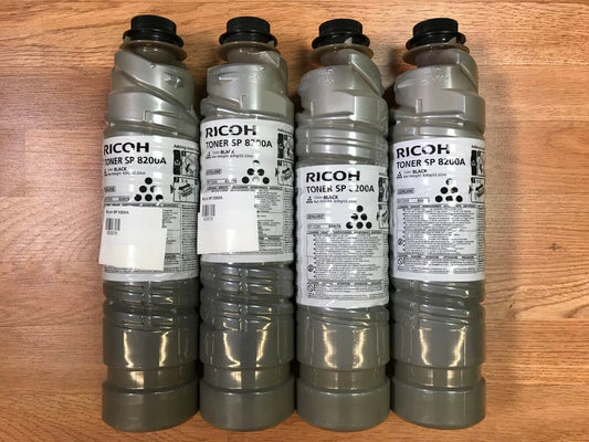 Lot Of 4 Genuine Ricoh Black Toners SP 8200A EDP: 820076 *Same Day Shipping!* - copier-clearance-center