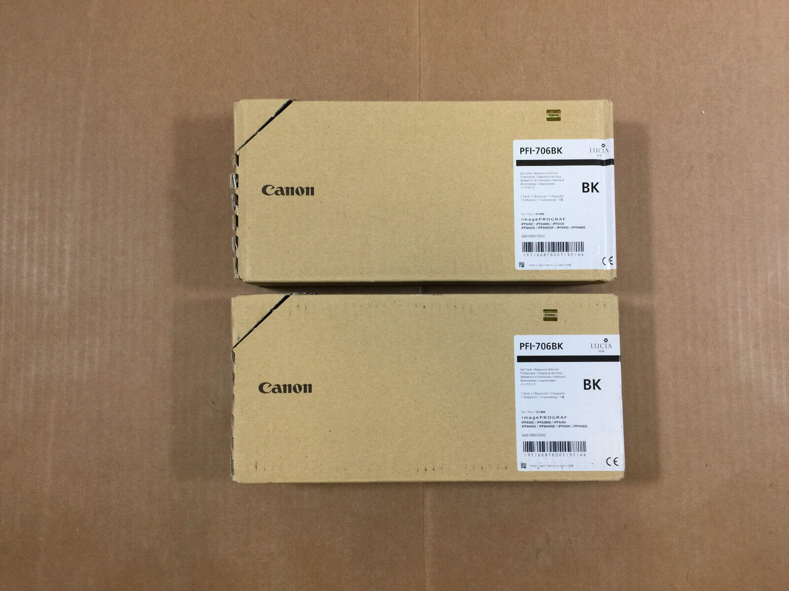 2 EXPIRED Canon PFI-706 BK ink cartridges imagePROGRAF 8400 8300 9400 FedEx 2Day - copier-clearance-center