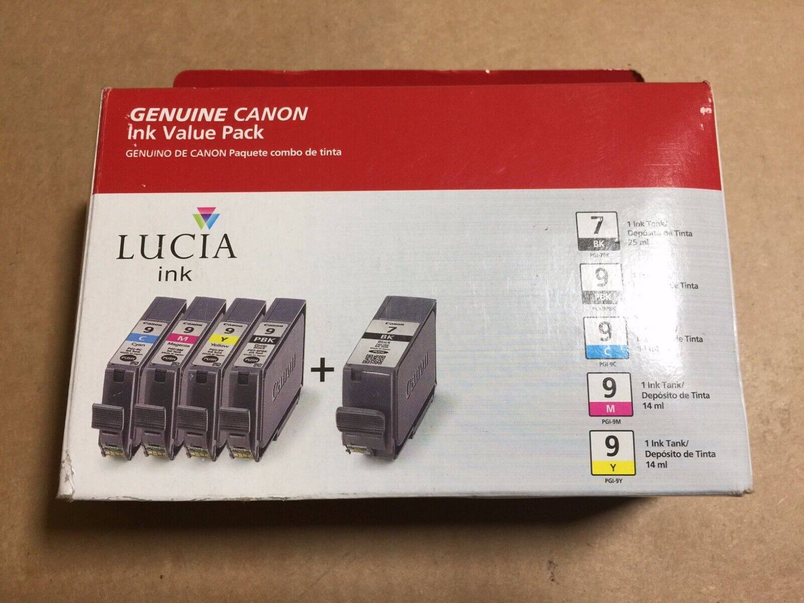 8 Value Pack Canon Lucia PGI-9 Ink Cartridge Tanks for MX7600 iX7000 - copier-clearance-center