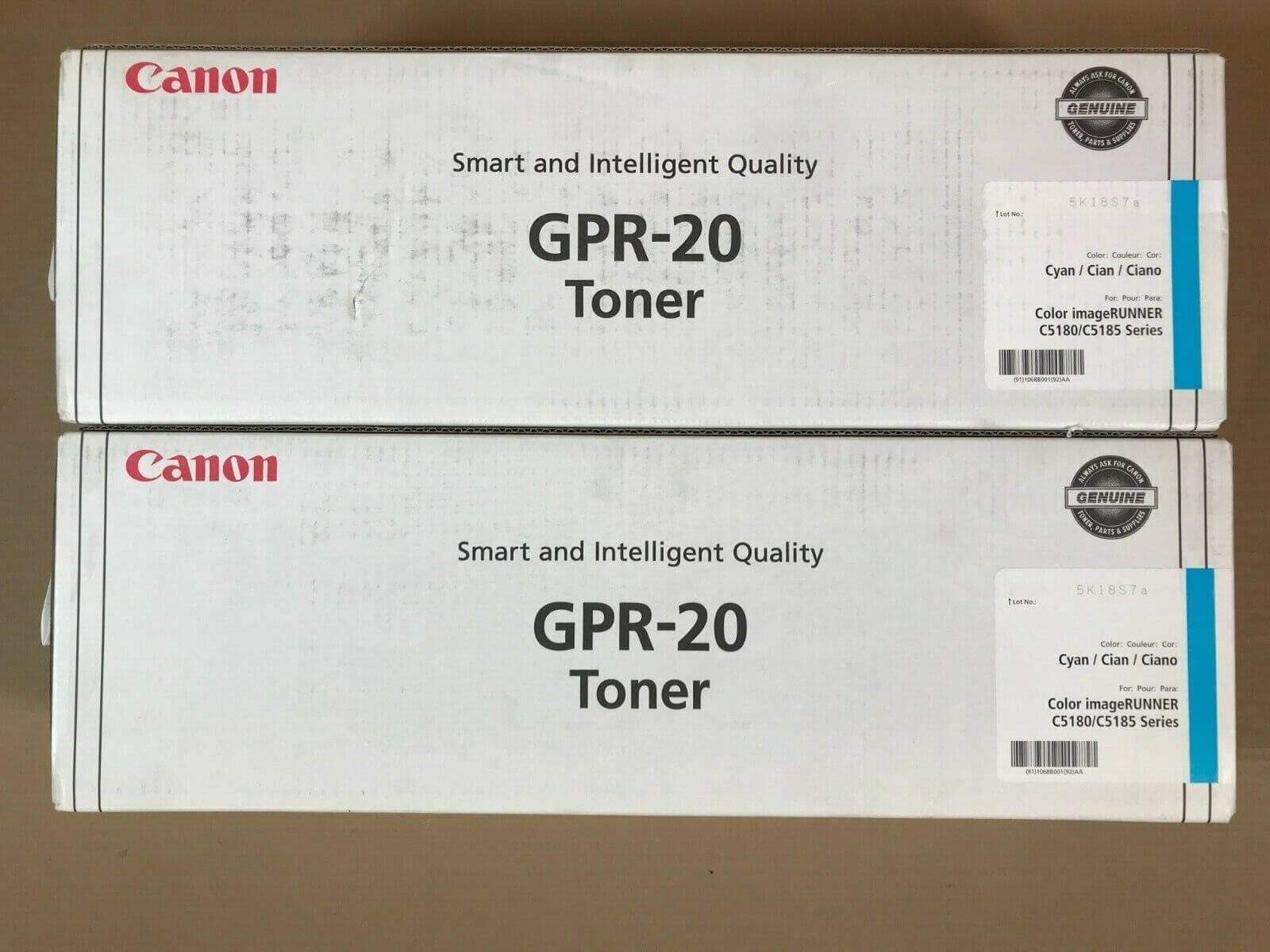 2 Genuine Canon GPR-20 Toners Cyan(X2) For Color imageRUNNER C5180/C5185 Series - copier-clearance-center