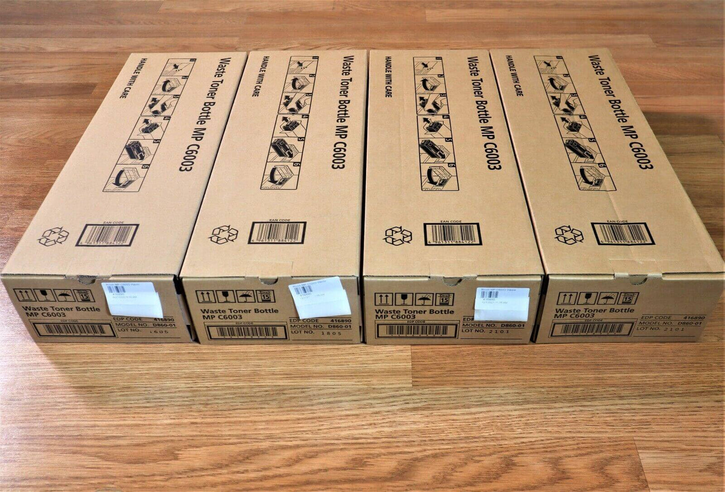 OEM Lot of 4 Ricoh MP C6003 Waste Toner Bottles EDP:416890 Same Day Shipping!! - copier-clearance-center