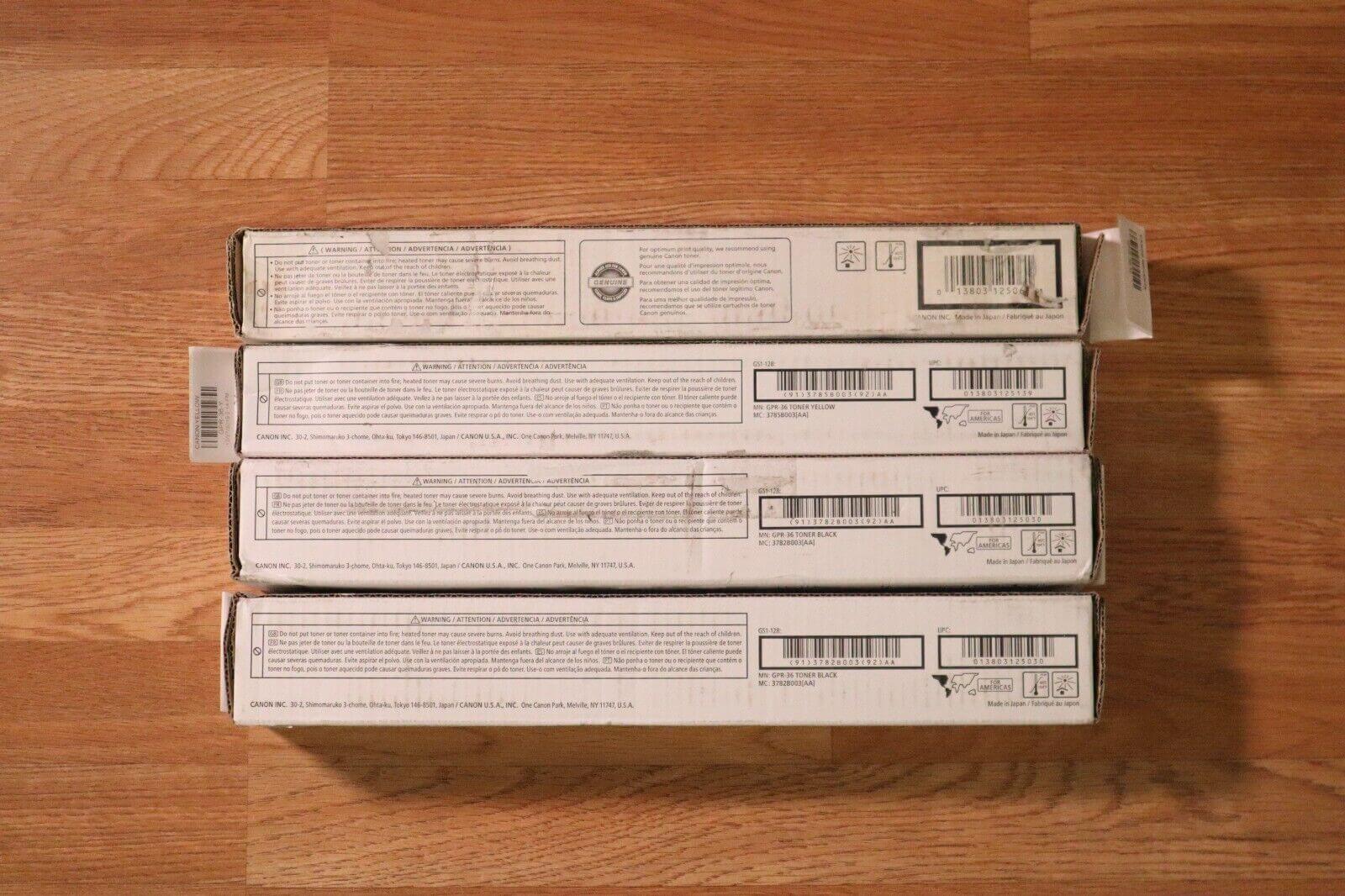 Lot of 4 Canon GPR-36 MYKK Toner Set For iR  C2020/C2025/C2030/C2220/C2225/C2230 - copier-clearance-center