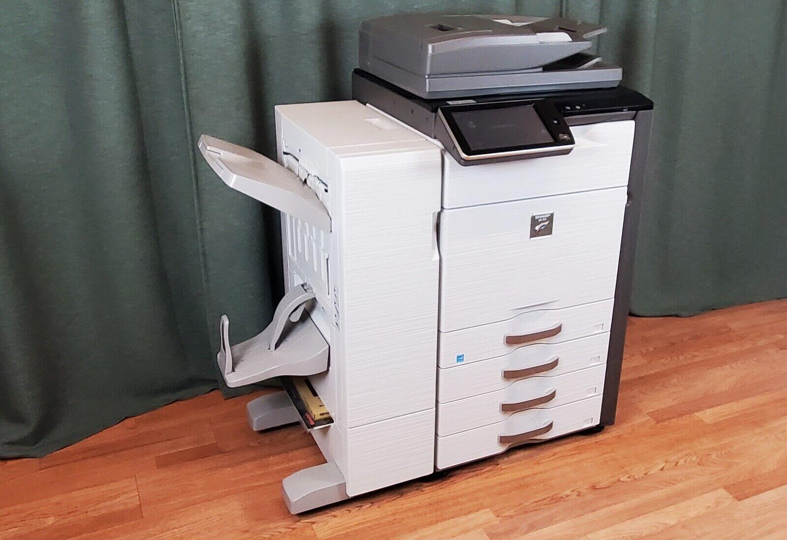 Sharp MX 4141N Color Copier Printer Scanner Network Booklet Finisher Low 210k - copier-clearance-center