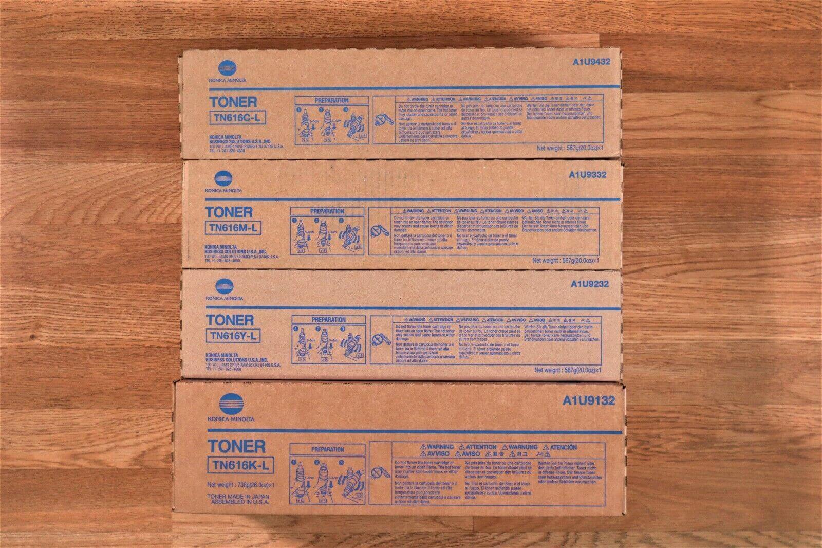 Genuine Lot Of 4 Konica TN616 C,M,Y,K for BH C6000/C7000 With Same Day Shipping! - copier-clearance-center