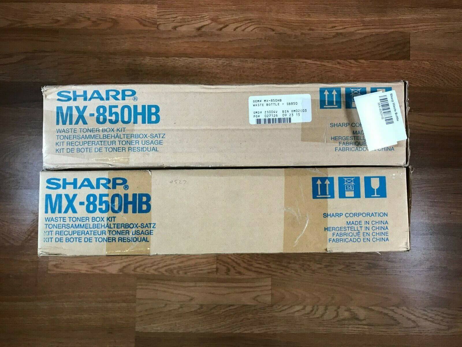 2 Genuine Sharp MX-850HB Waste Toner Box Kit For Sharp MX-M1054/MX-M1055/MX-M950 - copier-clearance-center