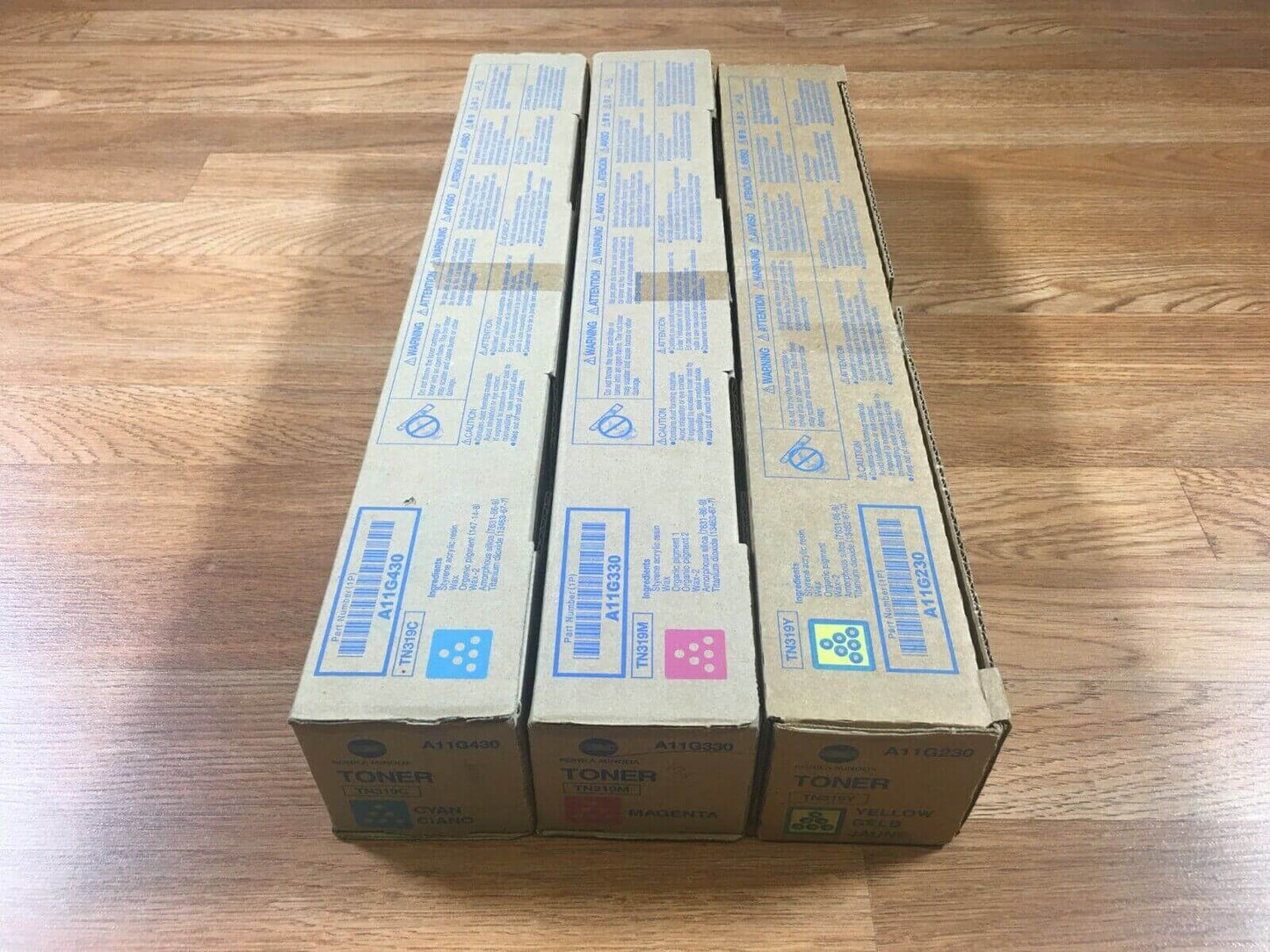 Lot Of 3 Genuine Konica TN319 CMY Toner For Bizhub C360 - FedEx 2 day - copier-clearance-center