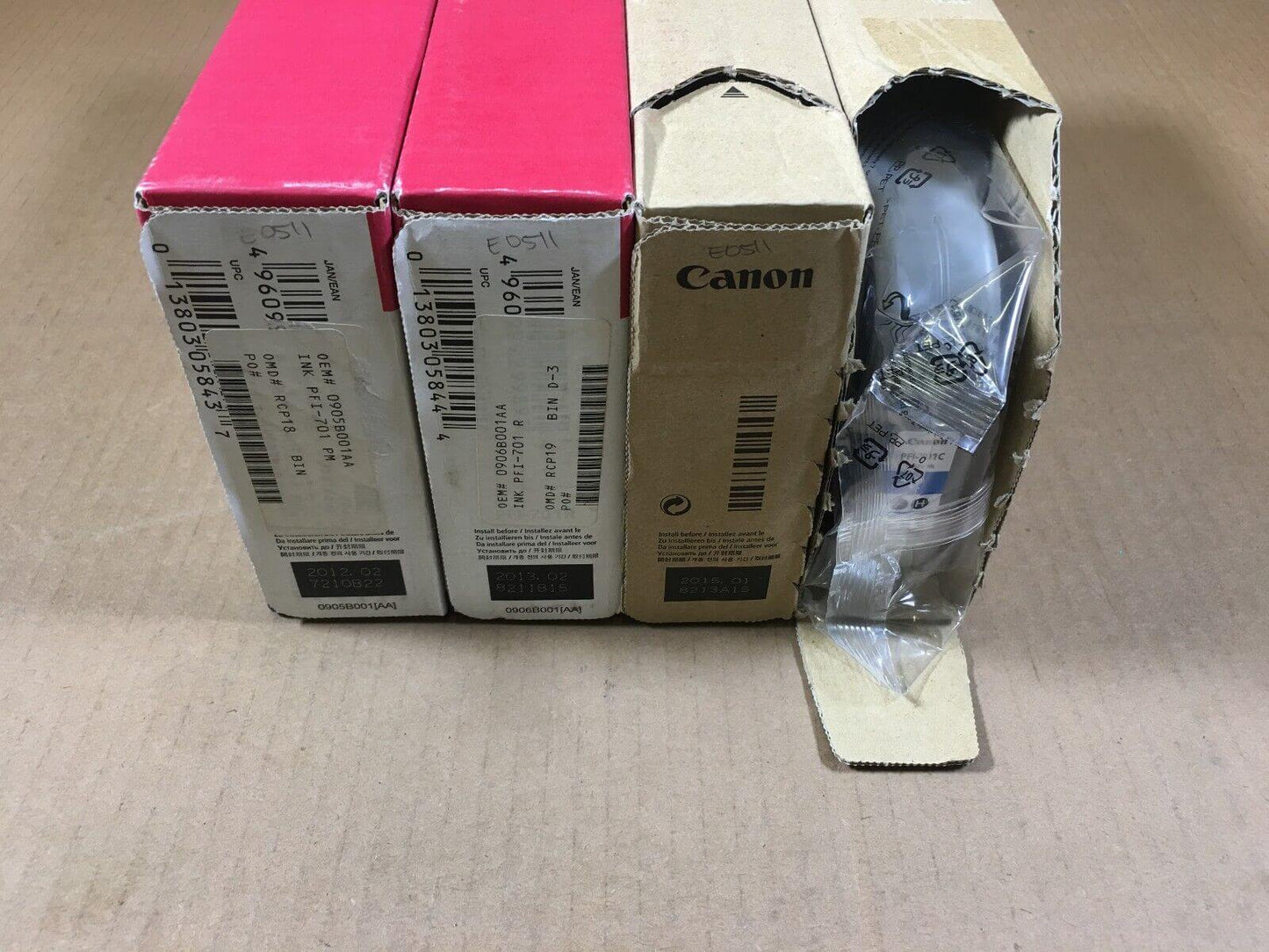 4 Canon PFI-701 ink cartridges imagePROGRAF ipf8000 8000s EXPIRED FedEx 2Day!! - copier-clearance-center