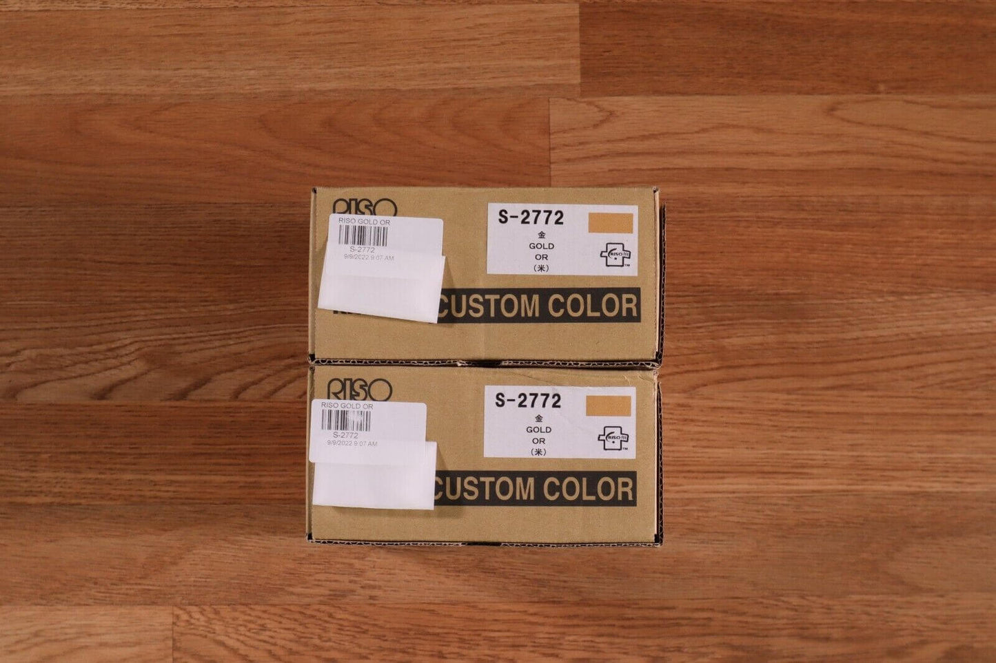 Lot Of 2 Genuine Riso Ink Custom Color S-2772 Gold 2 Pack Same Day Shipping!! - copier-clearance-center