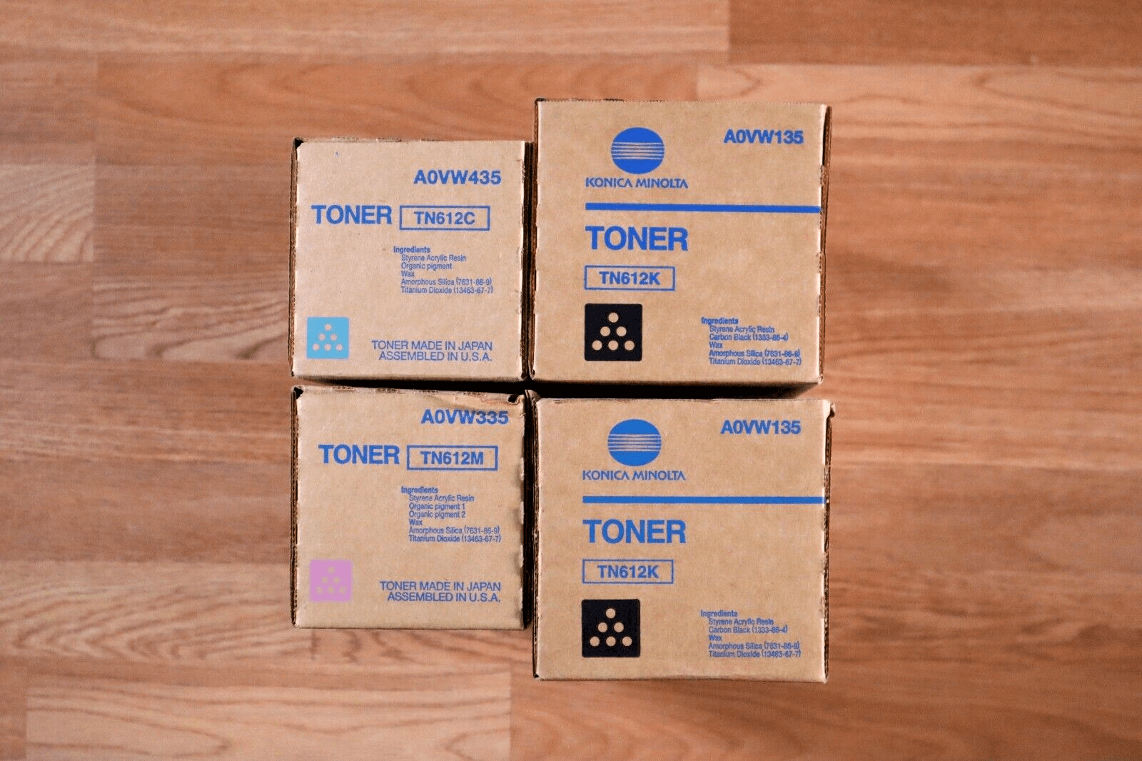Genuine Konica TN612 Toners (C,M,K,K) for Bizhub Pro C5501/C6501/C6501P Same Day - copier-clearance-center