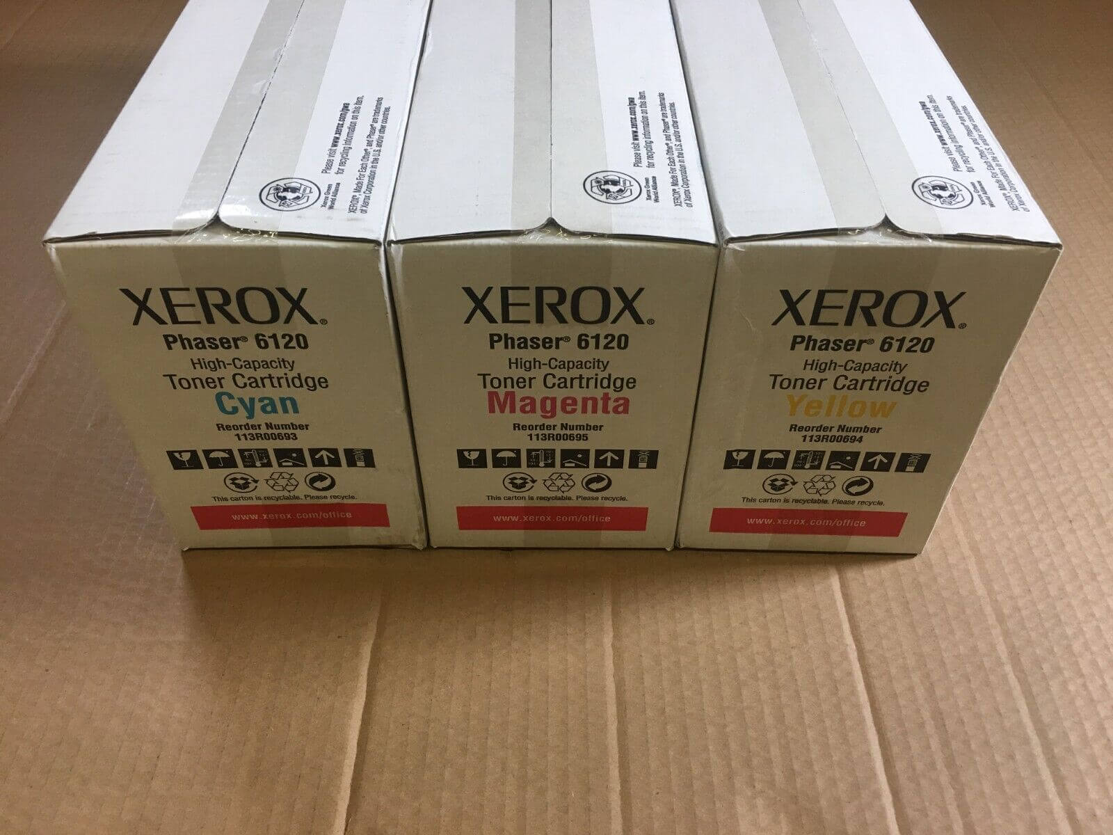 Genuine Xerox Phaser 6120 CMY High Capacity 113R00693 -95 - FedEx 2Day Air!! - copier-clearance-center
