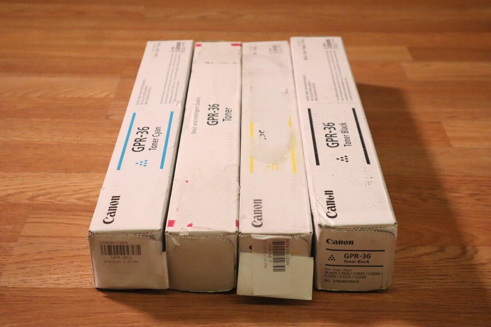 Lot of 4 Canon GPR-36 CMYK Toner Set For iR  C2020/C2025/C2030/C2220/C2225/C2230 - copier-clearance-center