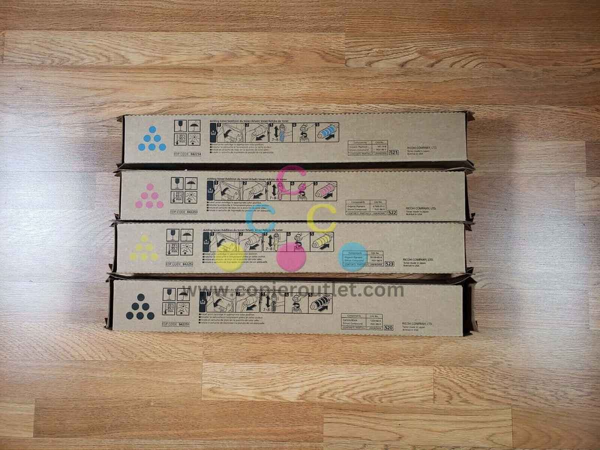 Genuine Ricoh NEW Genuine Ricoh 842251,52,53,54 for Ricoh IMC3500/C3000 CMYK Toners