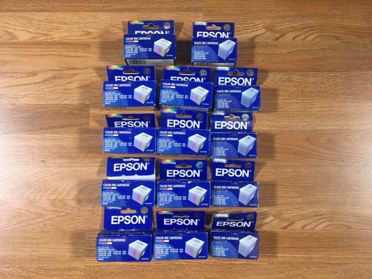 14 Epson 720/1440dpi Ink Cartridges 9 Tri-Color & 5 Black EXPIRED Priority Mail! - copier-clearance-center