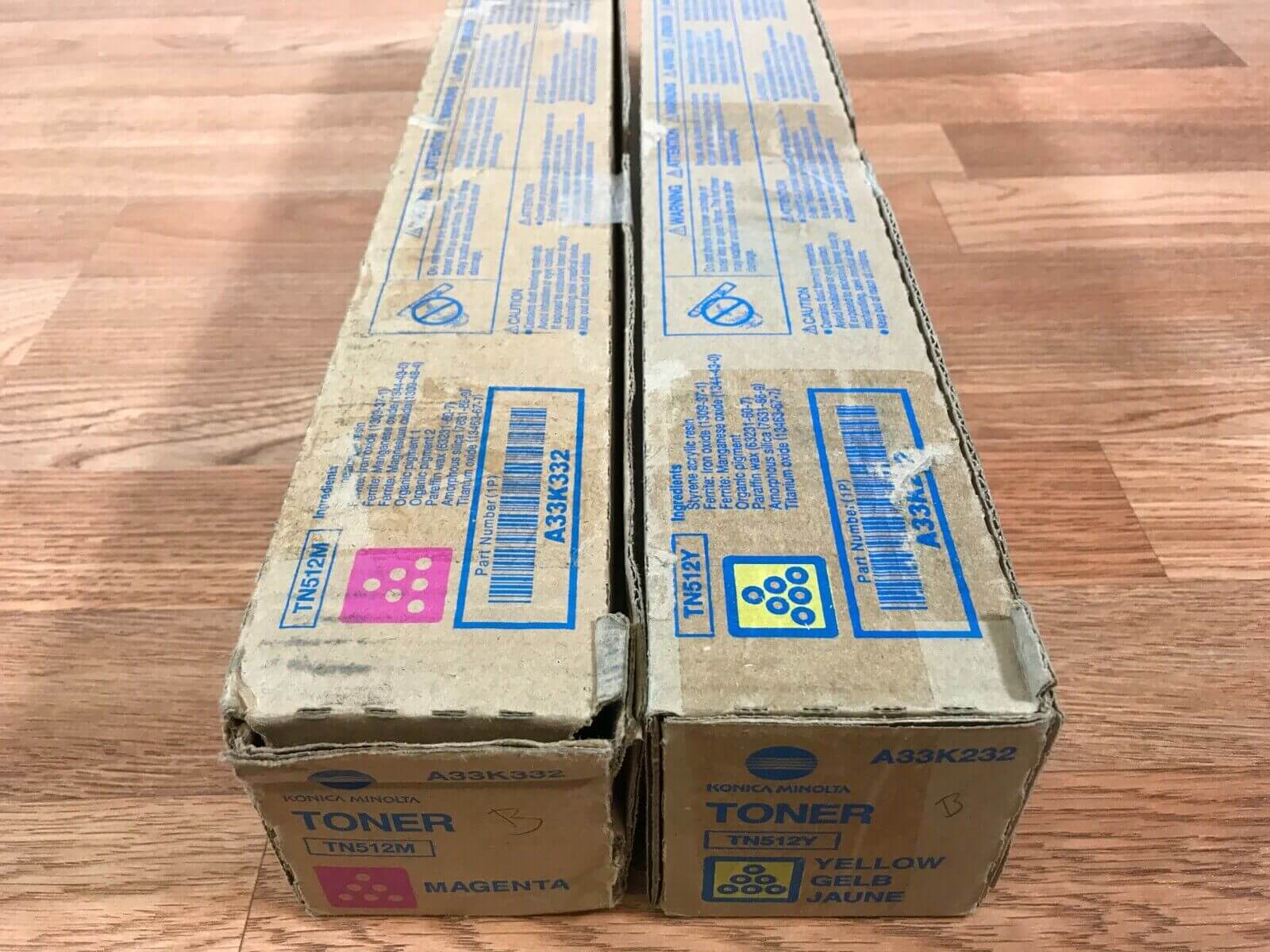 2 Genuine Konica TN512 Toners (M,Y) for bizhub C454 / C554 - Same Day Shipping! - copier-clearance-center