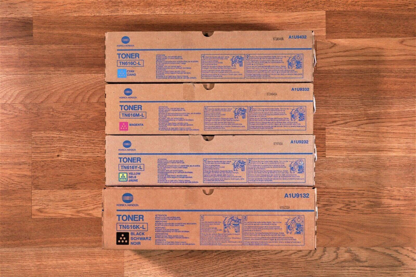 Genuine Lot Of 4 Konica TN616 C,M,Y,K for BH C6000/C7000 With Same Day Shipping! - copier-clearance-center