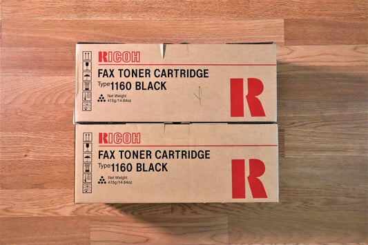 Lot of 2 Genuine Ricoh Type 1160 Black Fax Toner Cart. EDP.430347 Same Day Ship! - copier-clearance-center