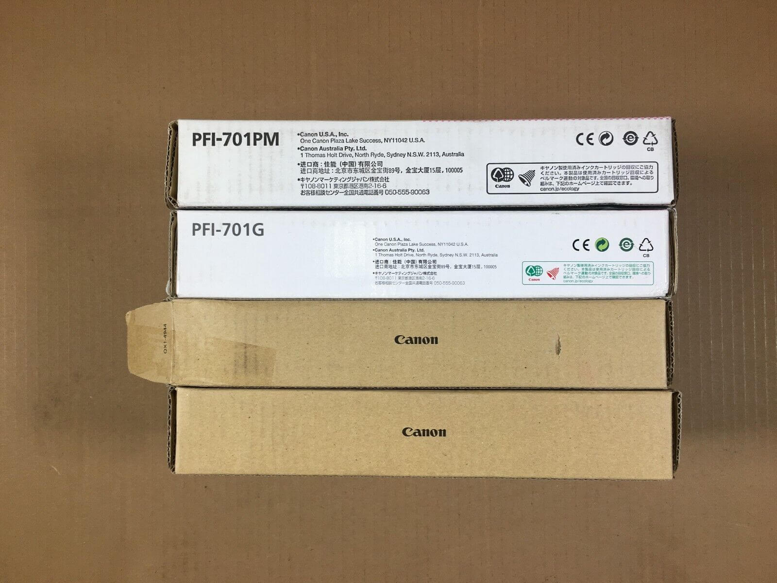 4 Canon PFI-701 ink cartridges imagePROGRAF ipf 8000 EXPIRED FedEx 2Day Air!! - copier-clearance-center