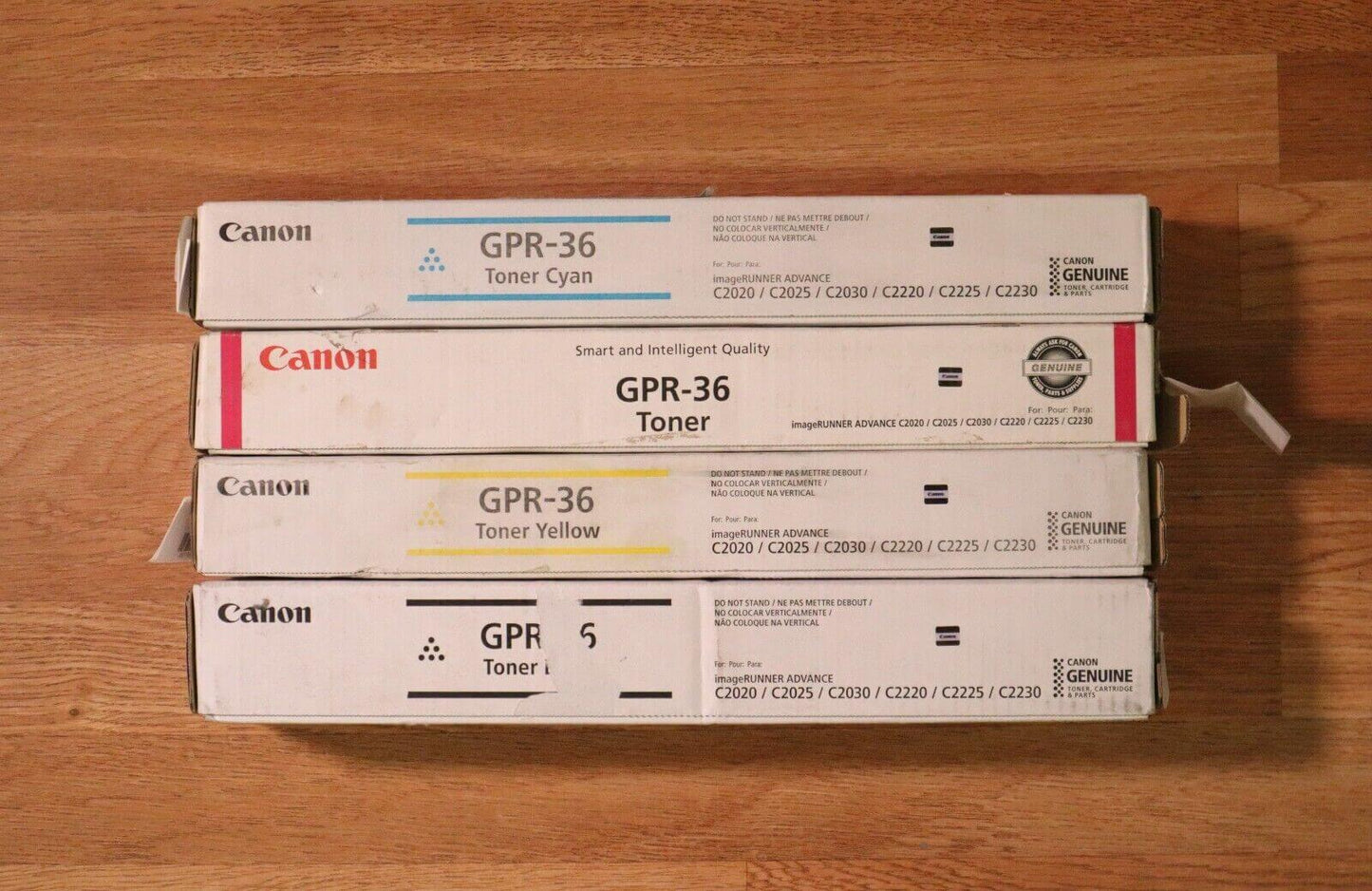 Lot of 4 Canon GPR-36 CMYK Toner Set For iR  C2020/C2025/C2030/C2220/C2225/C2230 - copier-clearance-center