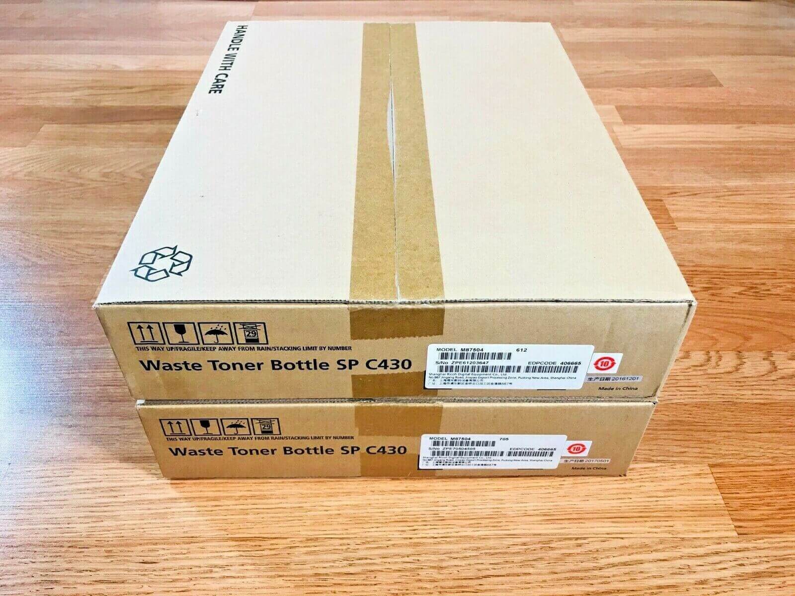 Lot Of 2 Genuine Ricoh SP C430 Waste Toner Bottle EDP.406665 Same Day Shipping!! - copier-clearance-center