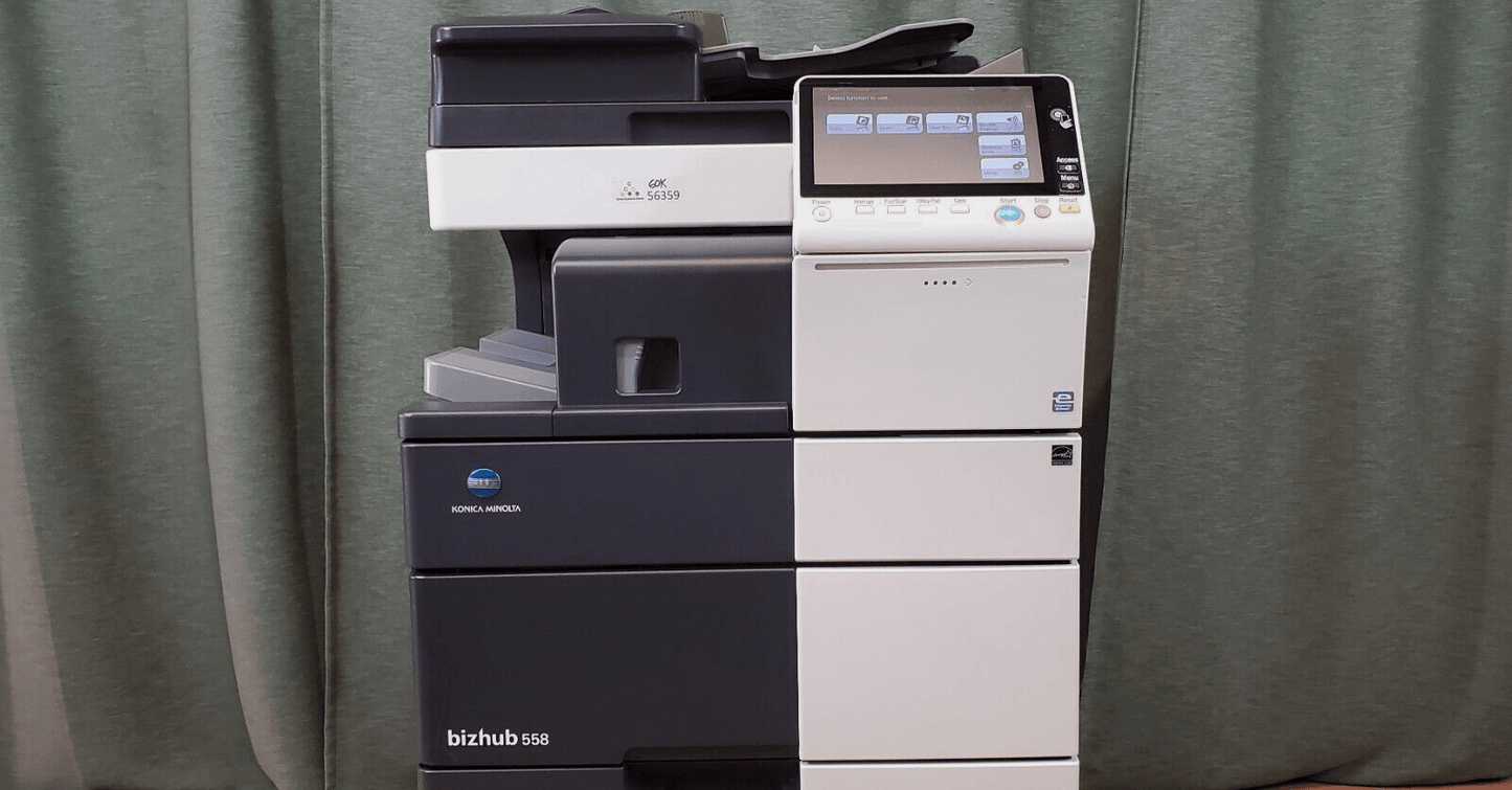 Konica Minolta Bizhub 558 Black & White Copier Printer Staple Finisher Low 60k!! - copier-clearance-center