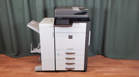 Sharp MX 4141N Color Copier Printer Scanner Network Booklet Finisher Low 210k - copier-clearance-center