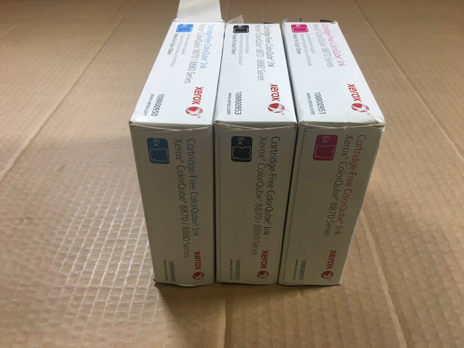 3 Open Box Xerox ColorQube 8870 R00951 R00950 R00953 CMK -FedEx 2Day Air!! - copier-clearance-center