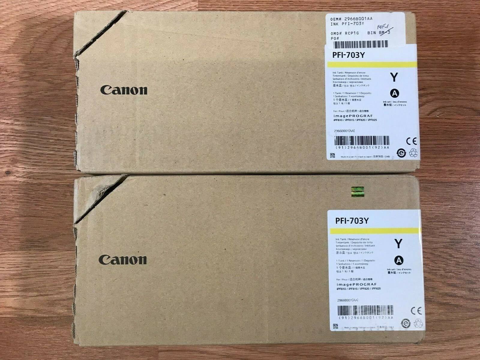 2 Canon PFI-703Y For iPF810, iPF815, iPF820, iPF825 EXP.2014/2015 Same Day Ship! - copier-clearance-center