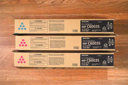 Genuine Ricoh MP C6003S C,M,M Toner Cartridges EDP: 841867, 84168 Same Day Ship! - copier-clearance-center