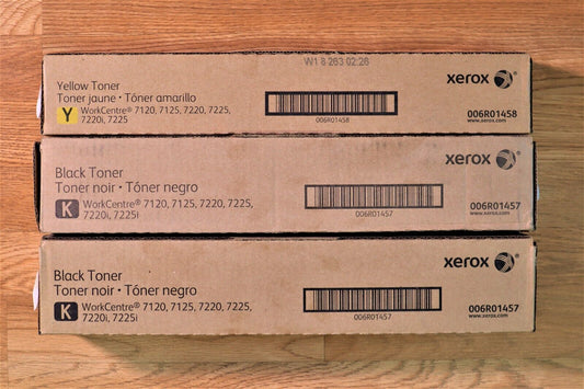 Xerox YKK Toner Set 006R01457,58 For WC 7120/7125/7220/7225/7220i FedEx 2Day!!! - copier-clearance-center