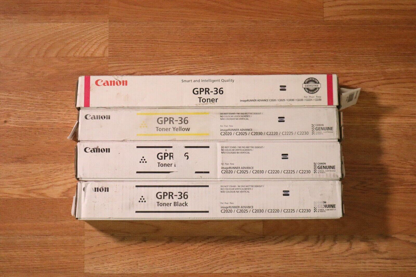 Lot of 4 Canon GPR-36 MYKK Toner Set For iR  C2020/C2025/C2030/C2220/C2225/C2230 - copier-clearance-center