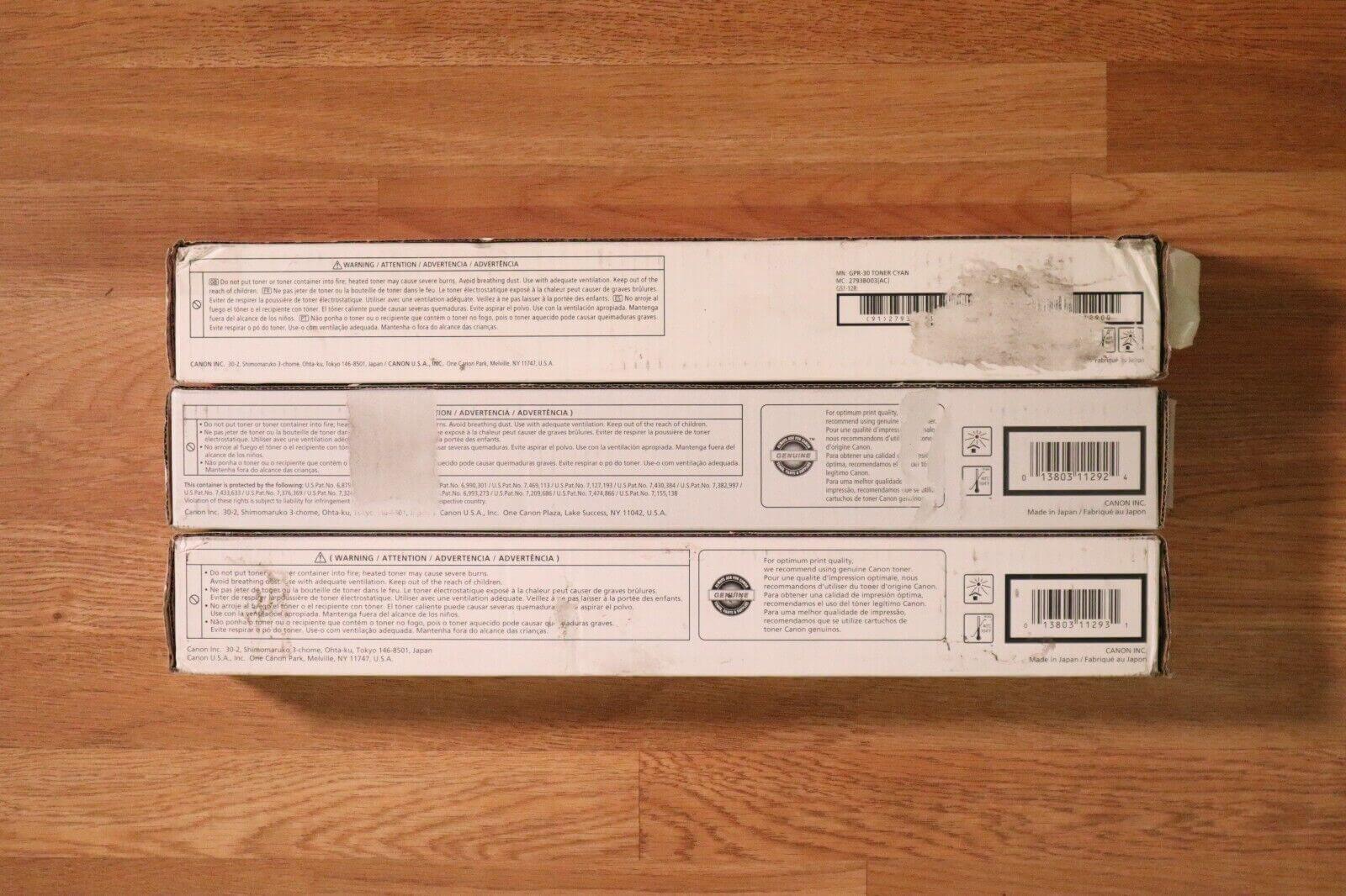 Lot of 3 Canon GPR-30 CMY Toner Set For iR ADV C5045/C5051/C5250/C5255 Same Day! - copier-clearance-center