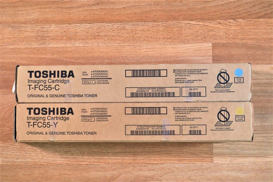 Genuine Toshiba T-FC55 CY Toner Imaging Cartridge For e-STUDIO 5520C 6520C 6530C - copier-clearance-center