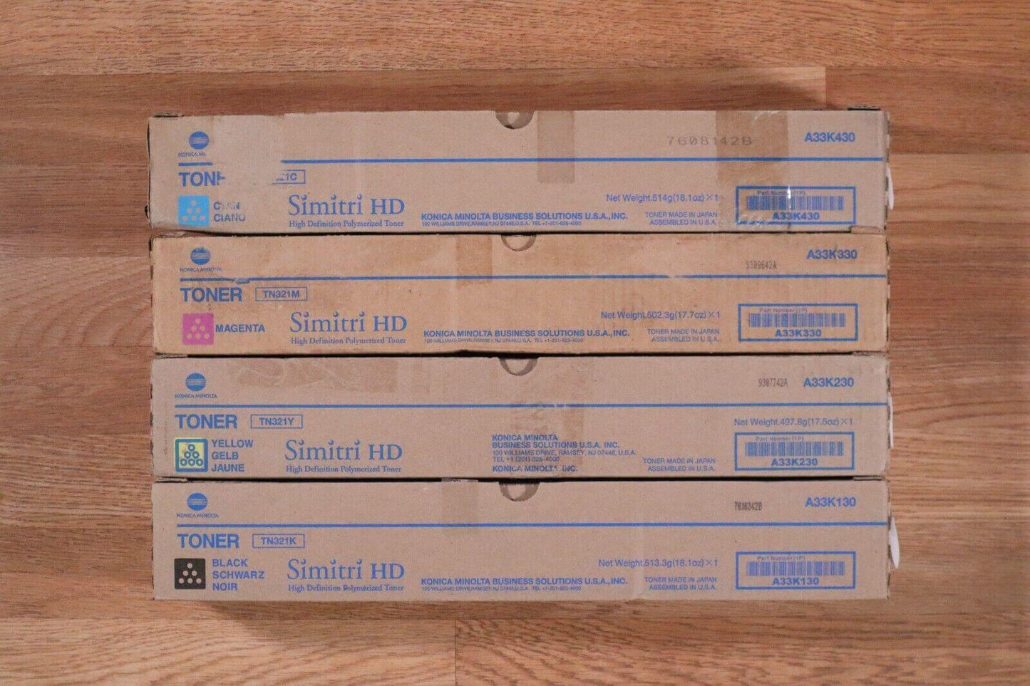 Konica Minolta TN321 CMYK Toner Set For Bizhub C224,C364,C284 -Same Day Shipping - copier-clearance-center