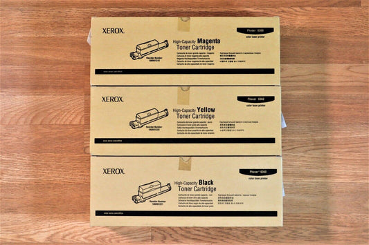 Genuine Xerox Phaser 6360 High Capacity M,Y,K Toner EDP:106R01219,20,21 Same Day - copier-clearance-center