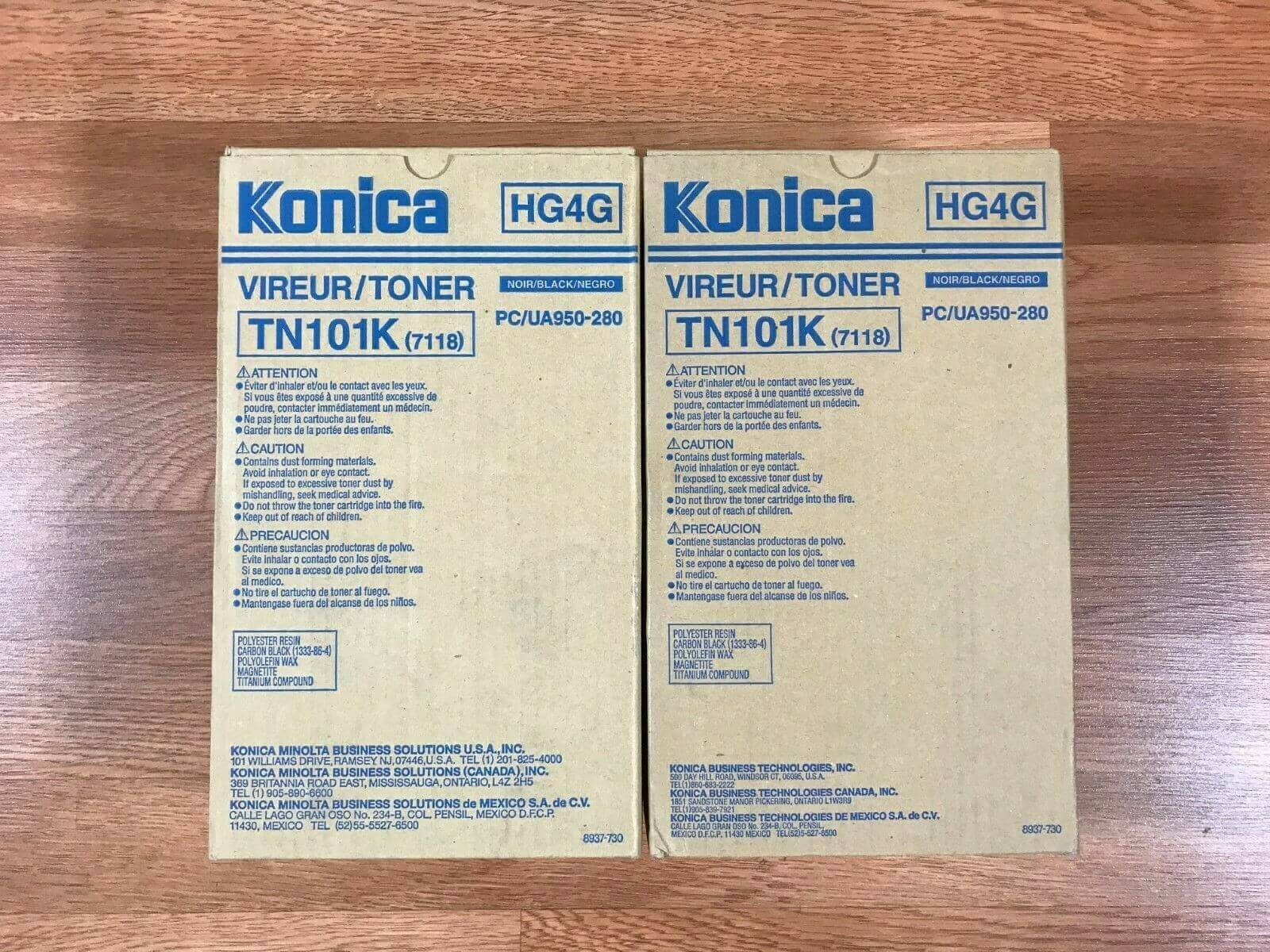 Lot Of 2 Genuine Konica TN101K (7118) PC/UA950-280 Black Toner Same Day Shipping - copier-clearance-center