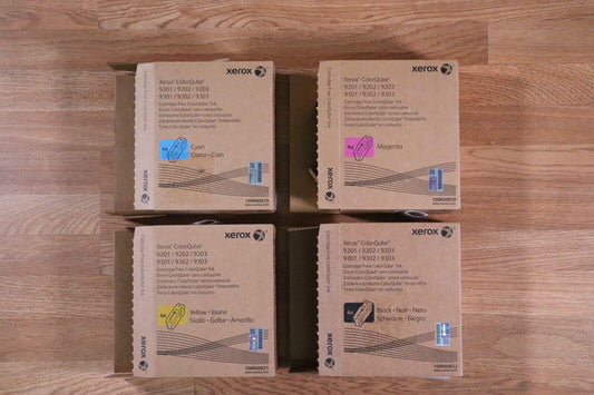 Open Box Xerox CMYK Cartridge Free Ink ColorQube 9201/9202/9203/9301/9302/9303 - copier-clearance-center