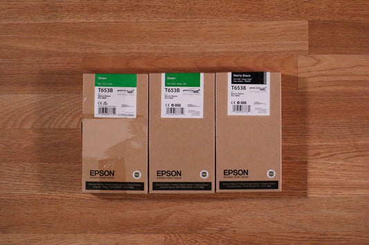 3 Epson HDR Ink G,G,MBK 200ml T653B, T6538 Epson Stylus Pro 4900 EXP.2017/2019 - copier-clearance-center