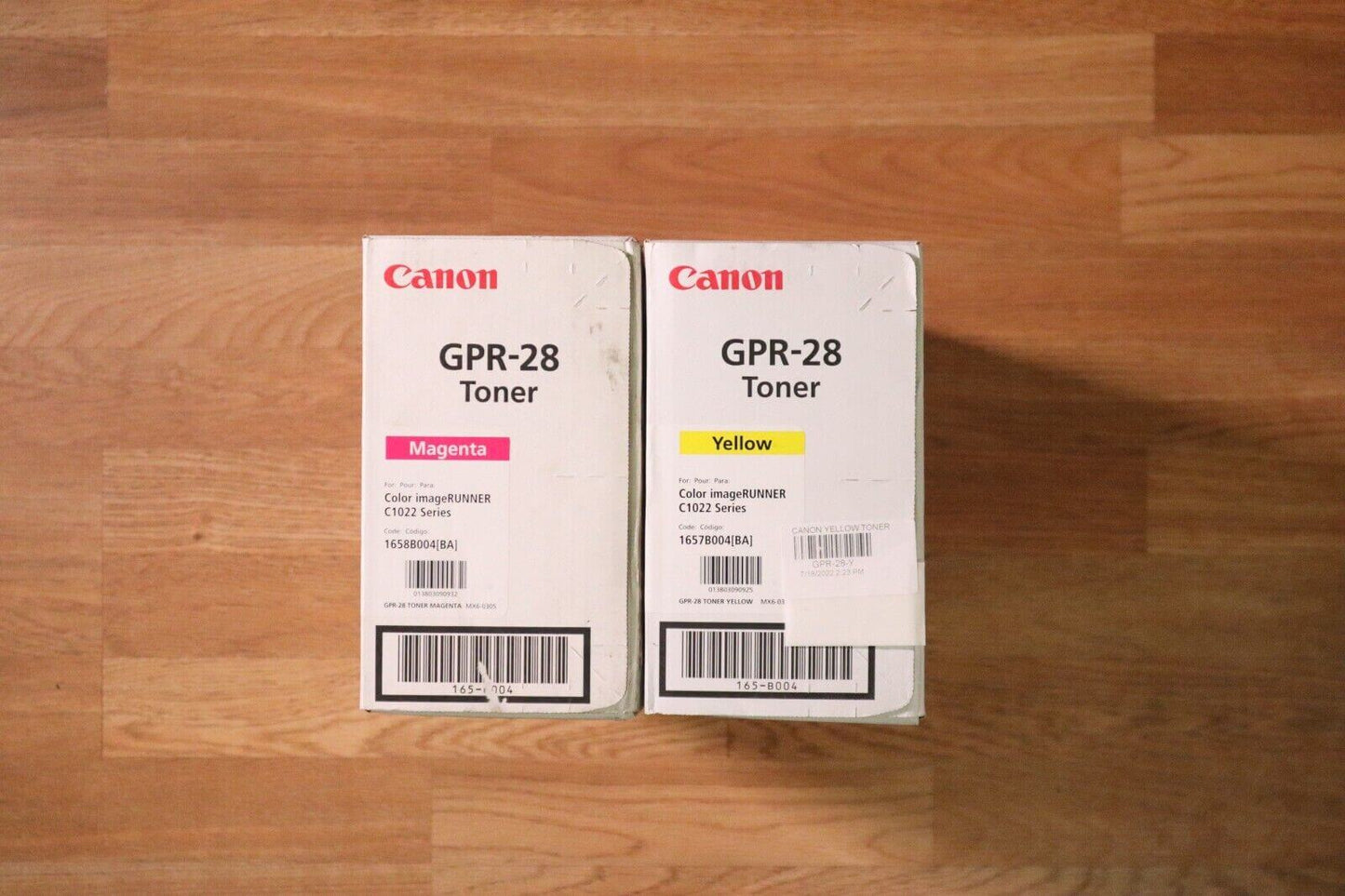 Lot Of 2  Canon GPR-28 MY Toner Color iR C1022 Series  1658B004[BA] 1657B004[BA] - copier-clearance-center