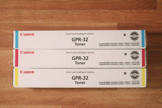 Genuine Lot Of 3  Canon GPR-32  CMY Toner For iR ADV C9065/C9075/C9270/C9280 PRO - copier-clearance-center